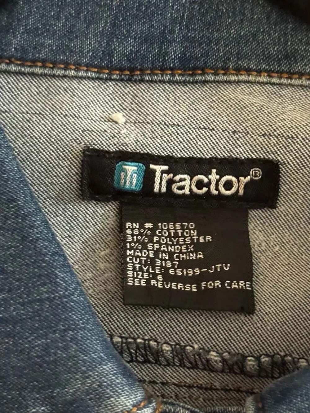 Tractor Jeans Girls Size 6 Dark Wash Stretch Denim Jacket